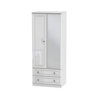 Taurus 2 Door 2 Drawer Mirror Tall Wardrobe