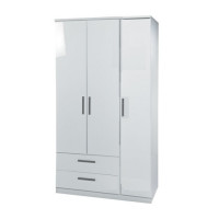 Aries 3 Door 2 Drawer Mirror Wardrobe