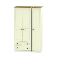 Leo 3 Door 2 Drawer Tall Wardrobe