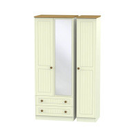 Leo 3 Door 2 Drawer Mirror Tall Wardrobe