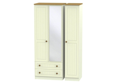 Leo 3 Door 2 Drawer Mirror Tall Wardrobe