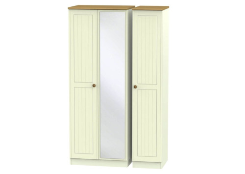 Leo 3 Door Mirror Tall Wardrobe