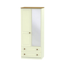 Leo  2 Door 2 Drawer Mirror Tall Wardrobe